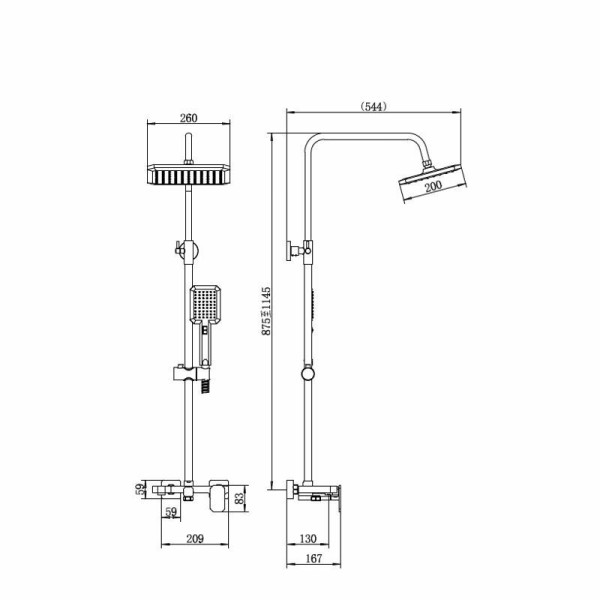 Душевая система FASHUN A52424-8, белый. Фото 2