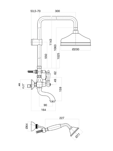 Душевая система Fiore GIOIELLI SKY (SWAROVSKI®) 09CR0615, хром. Фото 2