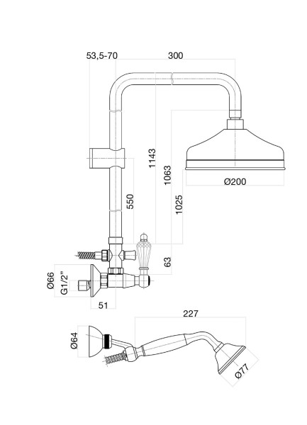 Душевая система Fiore GIOIELLI (SWAROVSKI®) 08CR0620, хром. Фото 2