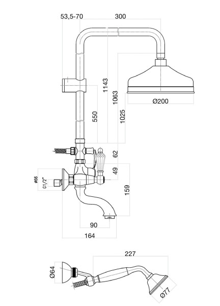 Душевая система Fiore GIOIELLI (SWAROVSKI®) 08ZZ0615, бронза. Фото 2