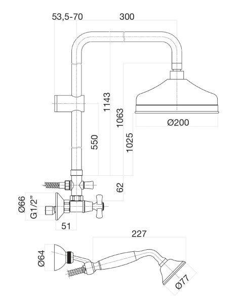 Душевая система Fiore MARGOT 26CO0620, хром/золото. Фото 2