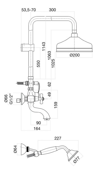 Душевая система Fiore MARGOT SKY (SWAROVSKI®) 01CR0615, хром. Фото 2