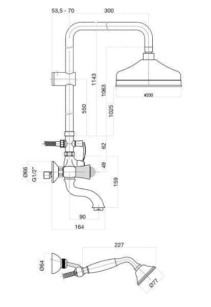 Душевая система Fiore VENERE SKY (SWAROVSKI®) 13ZZ0615, бронза. Фото 2