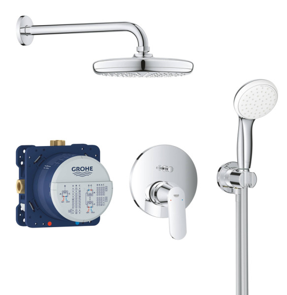Душевая система GROHE Eurosmart Cosmopolitan с верхним душем Tempesta 210, хром (25219001). Фото 1