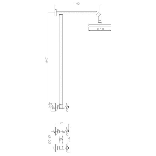 Душевая система Haiba HB2413, хром. Фото 2