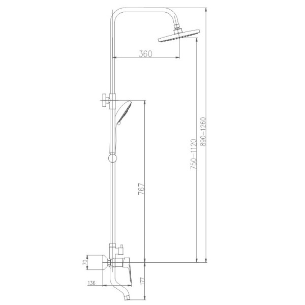 Душевая система Haiba HB2414, хром. Фото 2