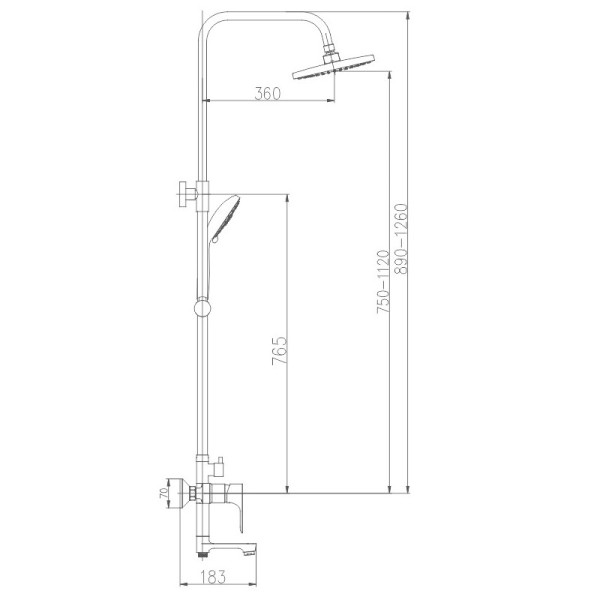 Душевая система Haiba HB2415, хром. Фото 2