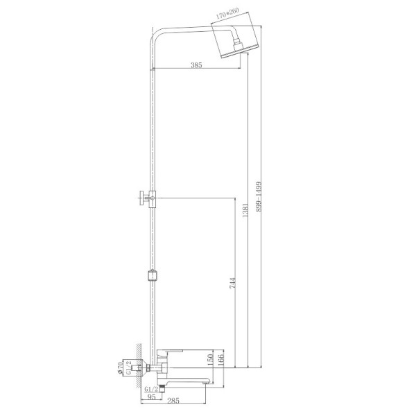 Душевая система Haiba HB2424, хром. Фото 2