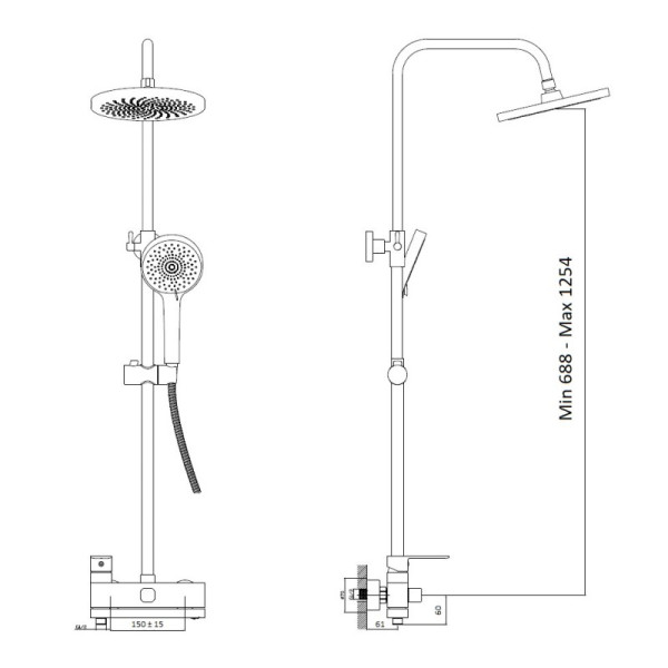 Душевая система Haiba HB24590-7, черный. Фото 2