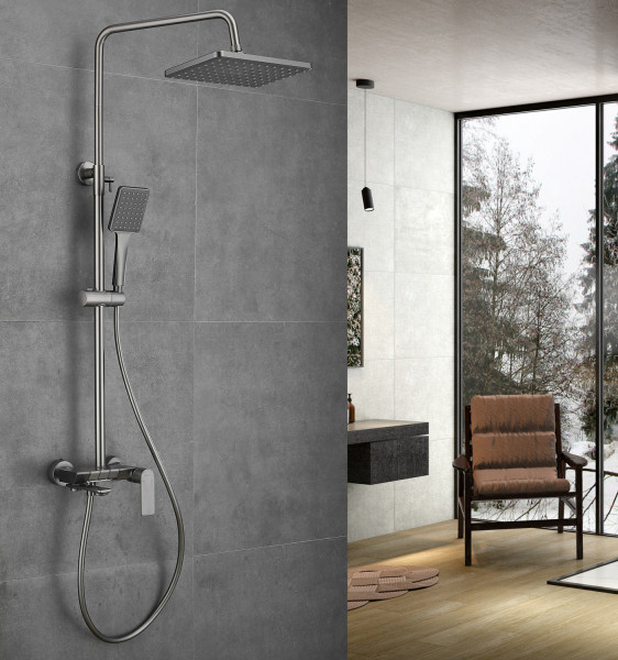 Душевая система Haiba HB24639-3, оружейная сталь. Фото 3