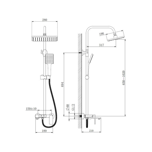 Душевая система Haiba HB24639, хром. Фото 2