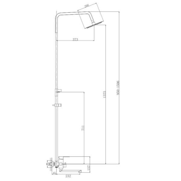 Душевая система Haiba HB24801, сталь. Фото 2