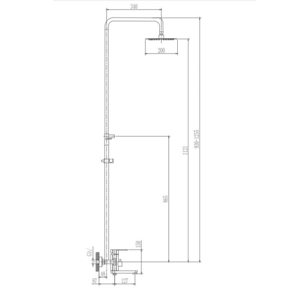 Душевая система Haiba HB24806, сталь. Фото 2