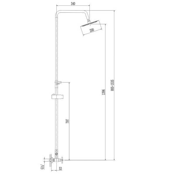 Душевая система Haiba HB24808, сталь. Фото 2