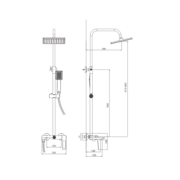 Душевая система Haiba HB24817-3, пепельный. Фото 5