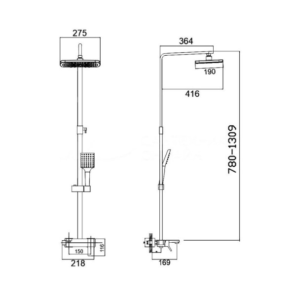 Душевая система Haiba HB24818-7, черный. Фото 2