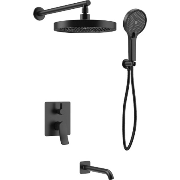 Душевая система HAIBA HB80553-7 встраиваемая черный. Фото 1