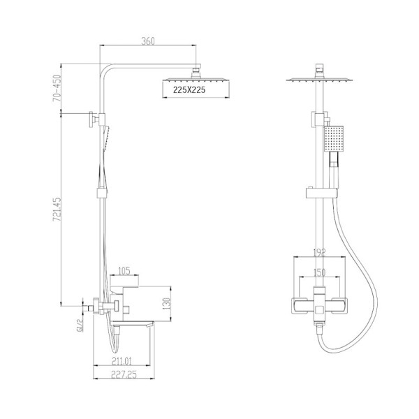 Душевая система OLIVE S ESTENA 29291ENB, черный. Фото 2