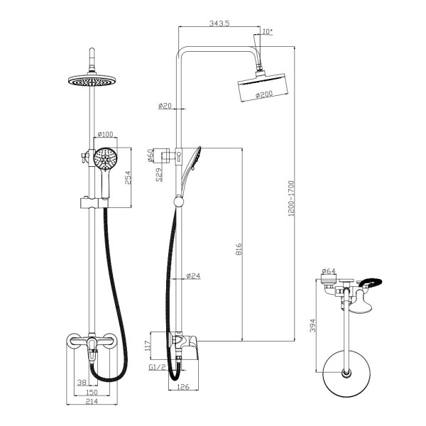 Душевая система Olive s EVORA 33291EV, хром. Фото 2