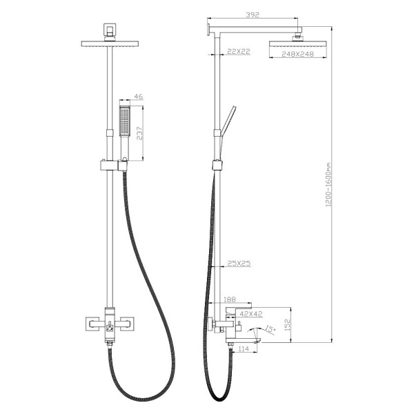 Душевая система Olive s GRANADA 05511GN, хром. Фото 2