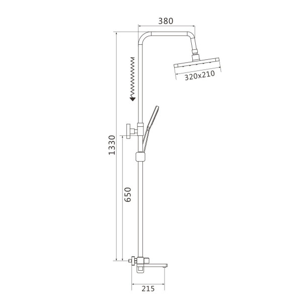 Душевая система Raffine F3699H, черный. Фото 2