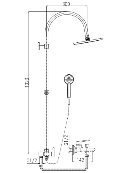 Душевая система Rav Slezak Colorado CO154.5/3. Фото 2