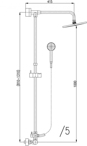 Душевая система Rav Slezak Dunaj Termostat TRM81.5/5-01. Фото 2