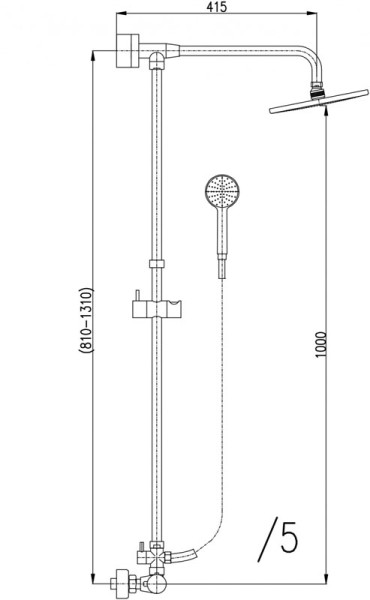 Душевая система Rav Slezak Dunaj Termostat TRM81.5/5-02. Фото 2