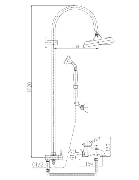 Душевая система Rav Slezak Labe L054.5/3SM. Фото 2