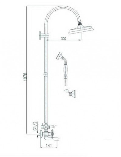 Душевая система Rav Slezak Morava MK154.5/3. Фото 2