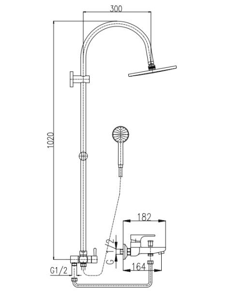 Душевая система Rav Slezak Yukon YU154.5/3. Фото 2