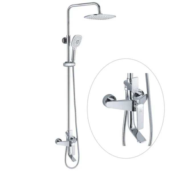 Душевая система Rose R1336, белый/хром. Фото 1