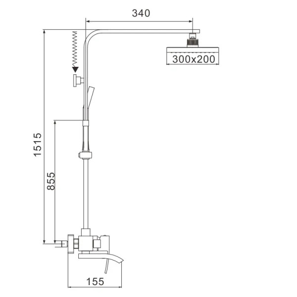 Душевая система Rose R1556F, белый/хром. Фото 2