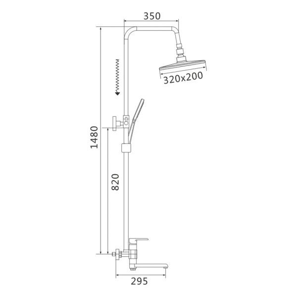 Душевая система Rose R2136F, белый/хром. Фото 2