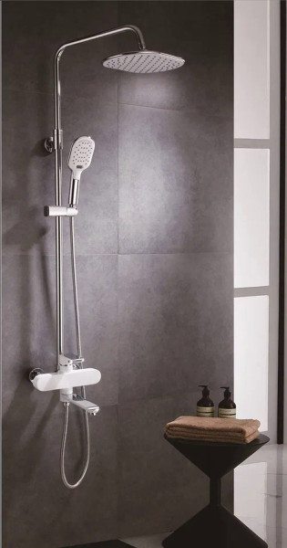 Душевая система Rose R2136F, белый/хром. Фото 3