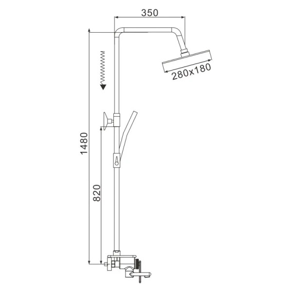Душевая система Rose R2536F, белый/хром. Фото 2