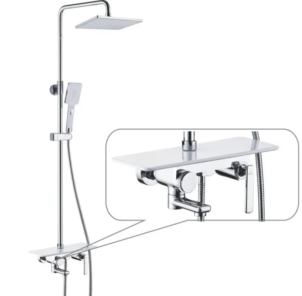 Душевая система Rose R2536F, белый/хром. Фото 3