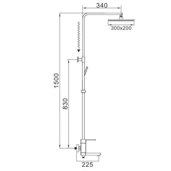 Душевая система Rose R2636, хром. Фото 2