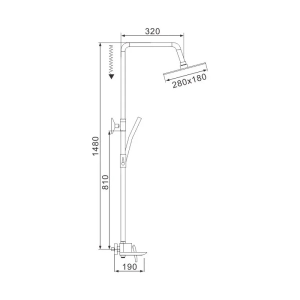 Душевая система Rose R2736H, черный. Фото 2