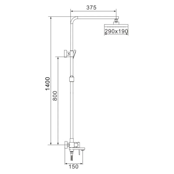 Душевая система Rose R2836H, черный. Фото 2