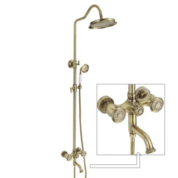 Душевая система Rose R3036Q, бронза. Фото 1