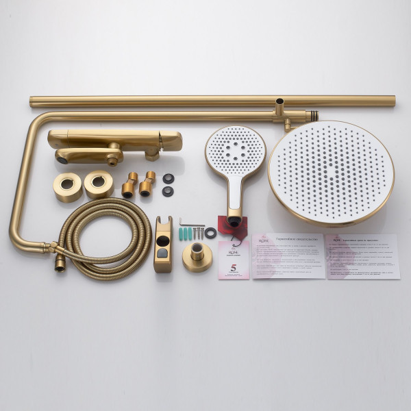 Душевая система Rose R3936G, золотой сатин. Фото 3