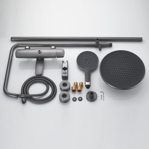 Душевая система Rose R3936T, оружейная сталь. Фото 3