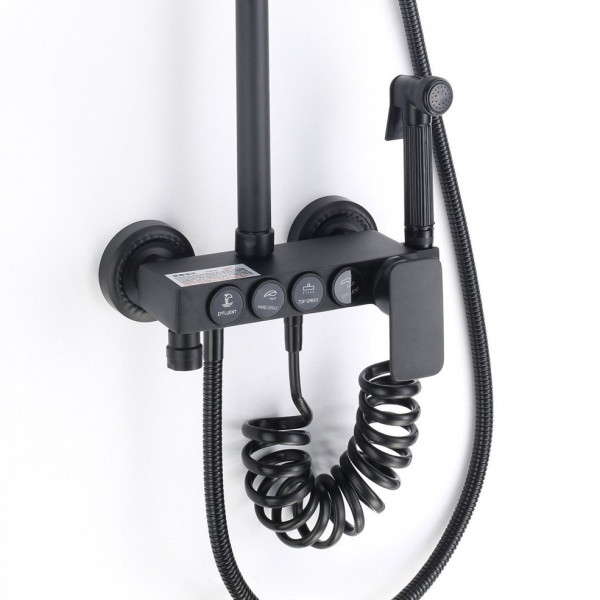 Душевая система с гигиеническим душем D-Lin D10A05, черный. Фото 2