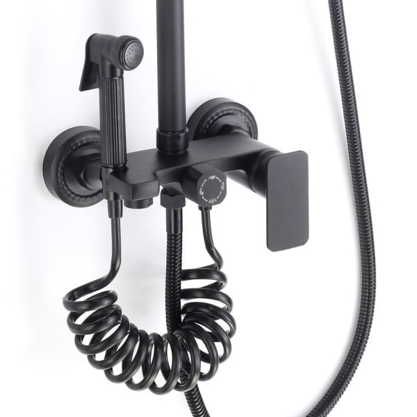 Душевая система с гигиеническим душем D-Lin D10A06, черный. Фото 5