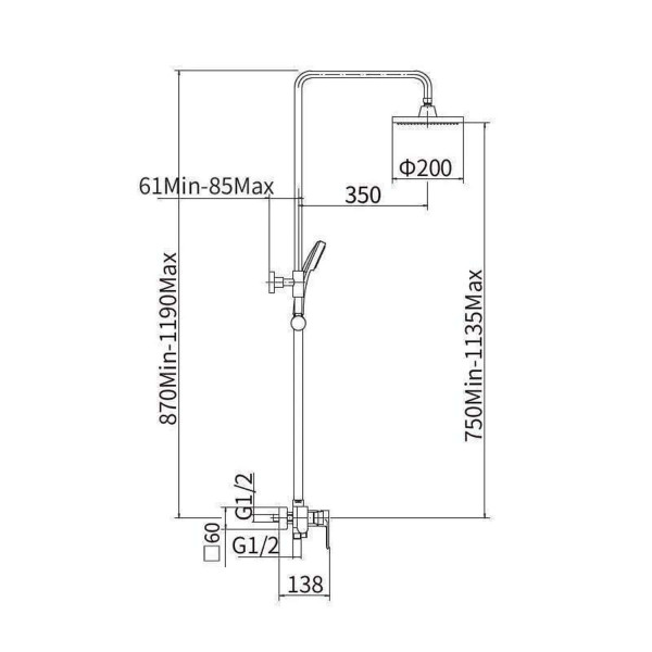 Душевая система с гигиеническим душем FASHUN A2448, хром. Фото 2