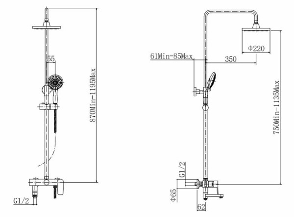Душевая система с гигиеническим душем FASHUN A2452, хром. Фото 2