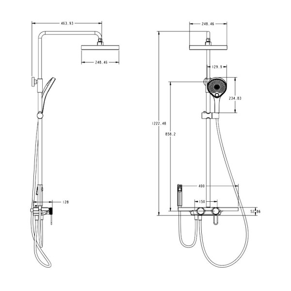 Душевая система с гигиеническим душем Olive s KABRERA 37294KBG, золотой сатин. Фото 2