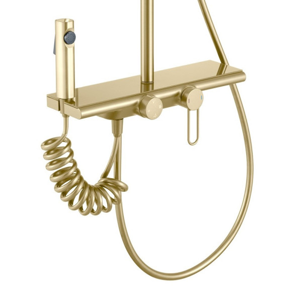 Душевая система с гигиеническим душем Olive s KABRERA 37294KBG, золотой сатин. Фото 3