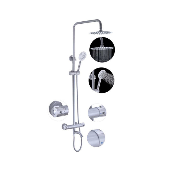 Душевая система с термостатом FASHUN A52426, сатин. Фото 1